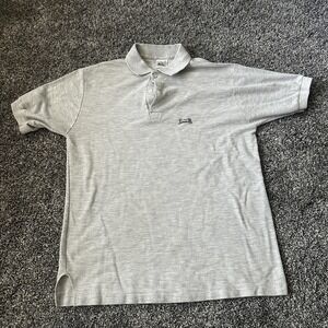 Vintage Le Tigre Polo Shirt Mens‎ Medium Gray Made in USA Embroidered Tiger Logo